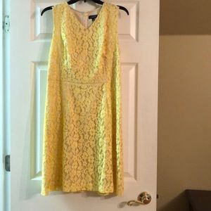 Yellow Lace V-Neck Dress EUC